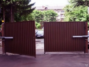 ворота с дистанционным управлением распашные - пример 11 фото с установкой